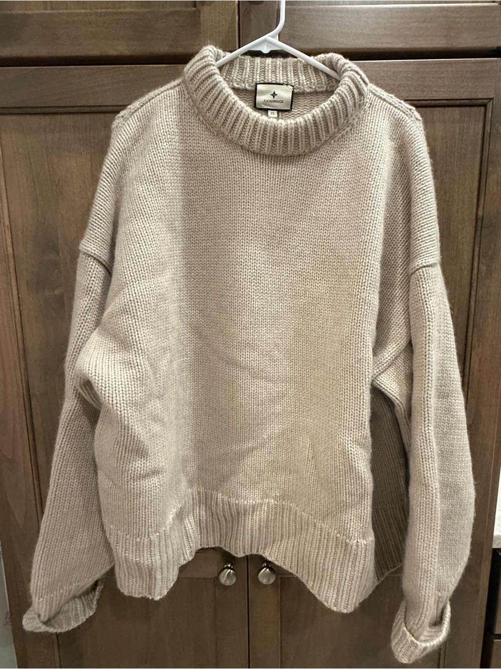 Tuckernuck Cozy Oversized Turtleneck Sweater in Light Beige